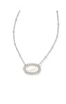 PEARL BEADED ELISA NECKLACE RHODIUM IVORY MOTHER OF PEARL