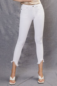 Kan Can High Rise Skinny White Jeans