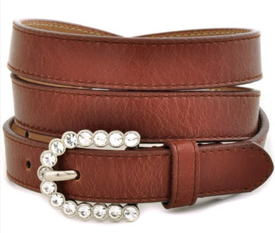 Belt-Rhinestone-Brown