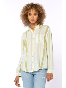 BENNETT BLOUSE-Seafoam Stripe