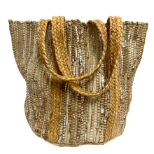 DJ-Small Leather Handloom Rug Bag