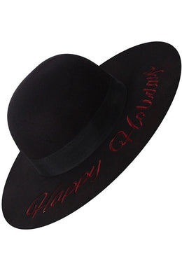 Happy Holidays Hat-Black