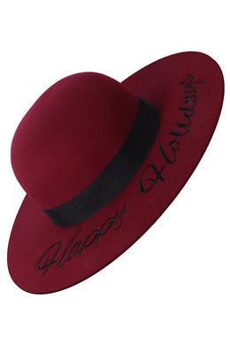 Happy Holidays Hat-Burgundy