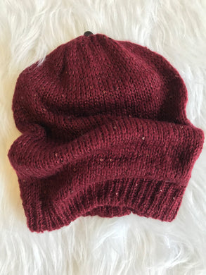 Sequins Hat-Burgundy