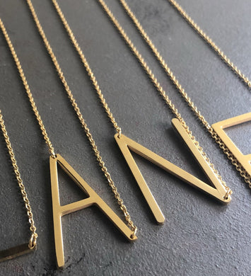 Letter Necklace-Large Gold