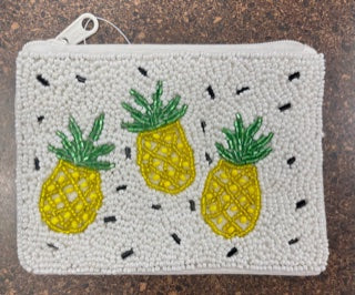 Pineapple Beaded Coin Bag