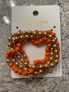 KP Orange Bead Bracelet