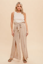 Front Slit Wide Pants-Taupe