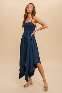 Navy Asymmetric Dress