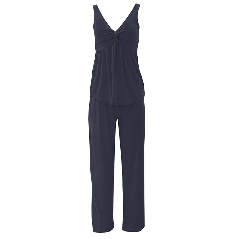 Women's Twist Tank and Pajama Pants Set in Midnight