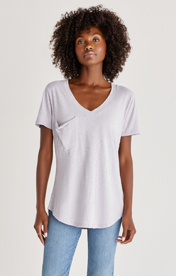 Pocket Tee-Lavender Ash