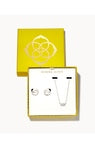 GRAYSON CRYSTAL PENDANT & HUGGIE GIFT SET RHODIUM WHITE CRYSTAL