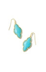 ABBIE DROP EARRINGS GOLD VARIEGATED TURQUOISE MAGNESITE