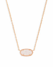 Elisa Rose Gold Pendant Necklace in Iridescent Drusy