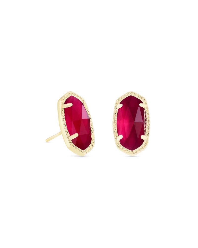 Ellie Gold Stud Earrings in Berry Illusion