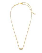 Grayson Gold Pendant Necklace in White Crystal