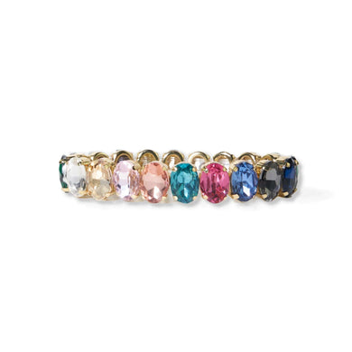 Mary Mixed Oval Stretch Bracelet Rainbow