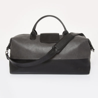 Alpha Leather Duffel Bag (Grey & Black)